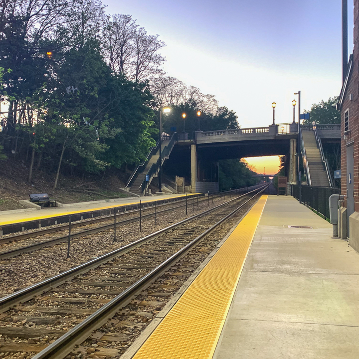 Train station in Evanston Illinois